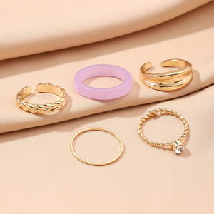 Set Of 5 Caroline Rings - Salty Accessories