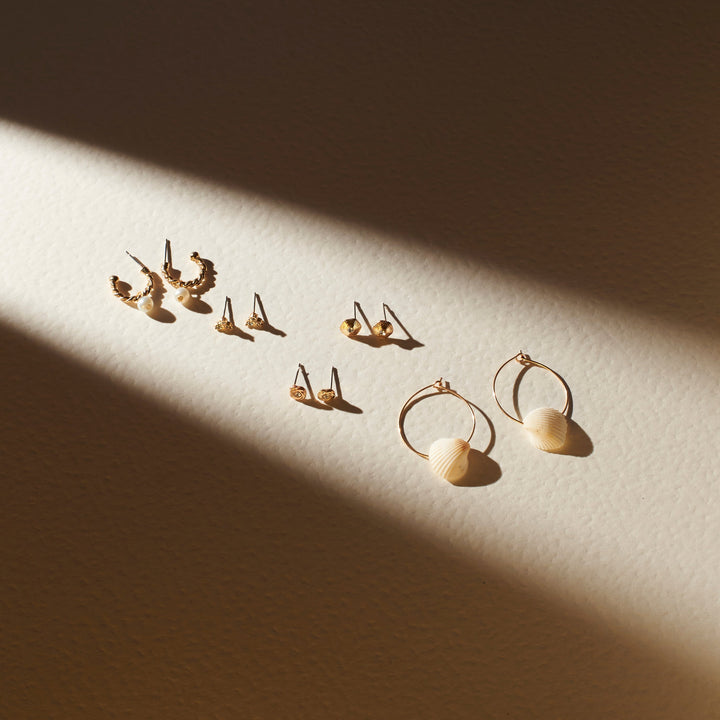 Set Of 5 Celestial Gold Earrings
