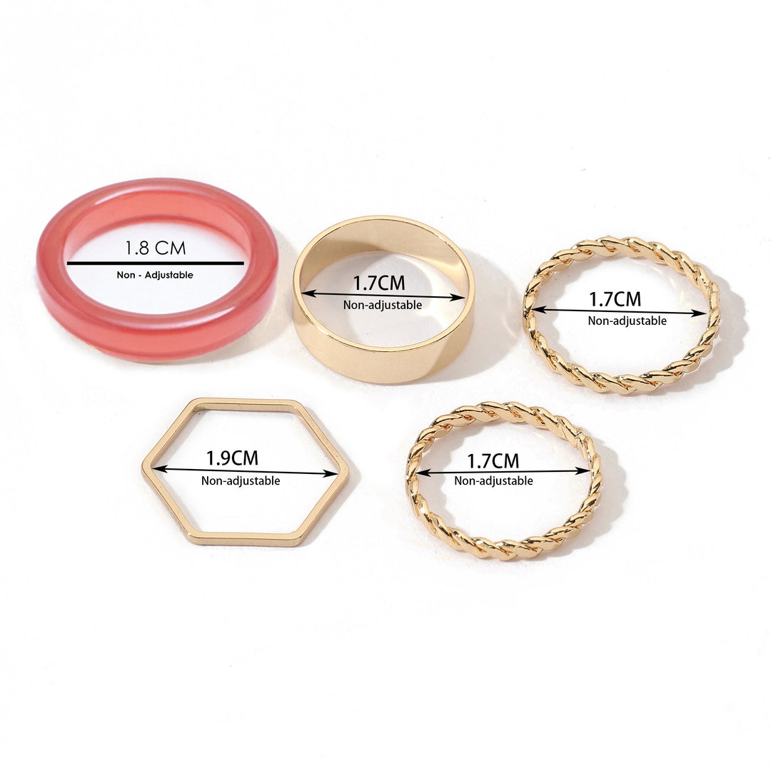 Set Of 5 Fusion Finesse Rings