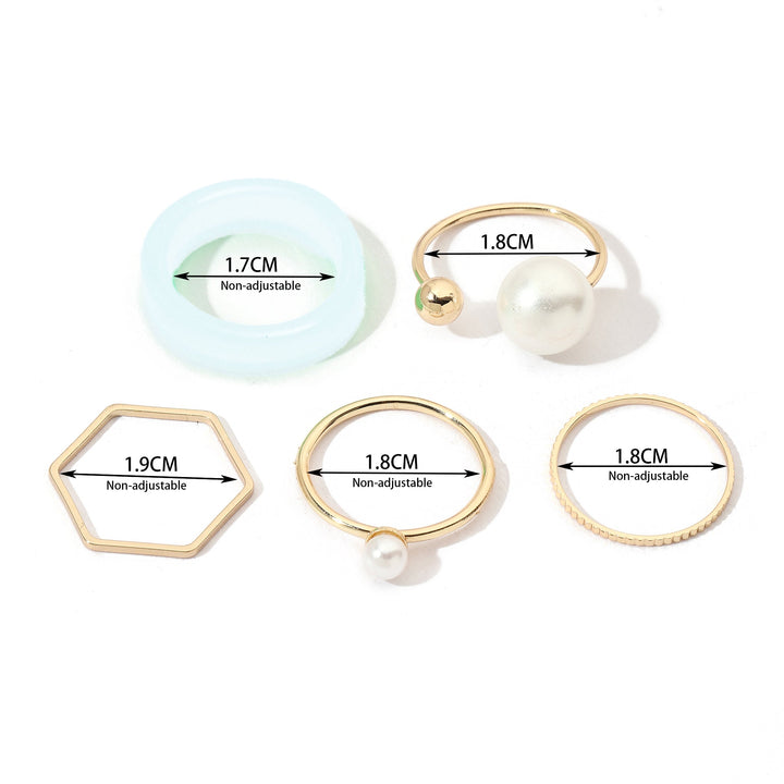 Set Of 5 Groove Rings