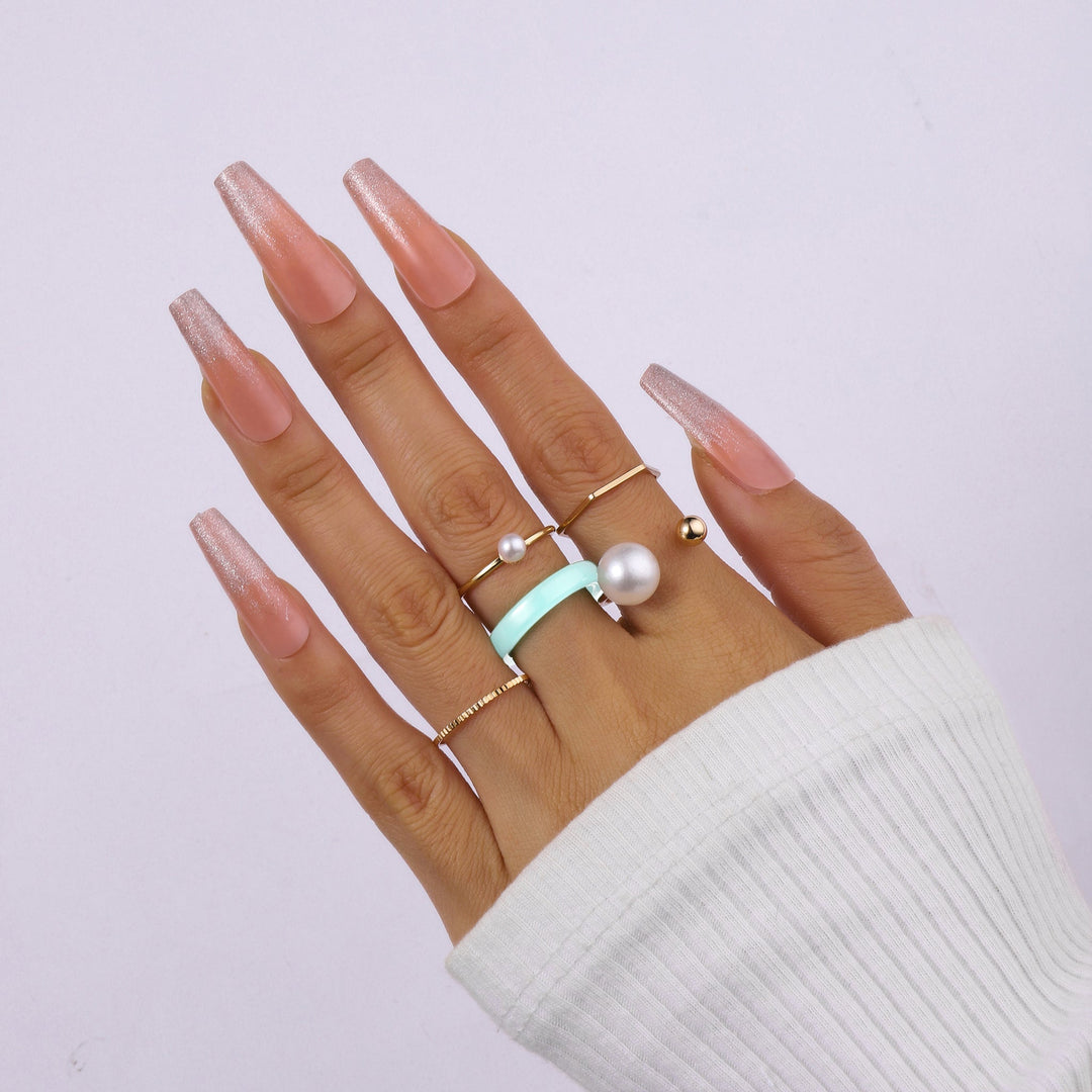 Set Of 5 Groove Rings