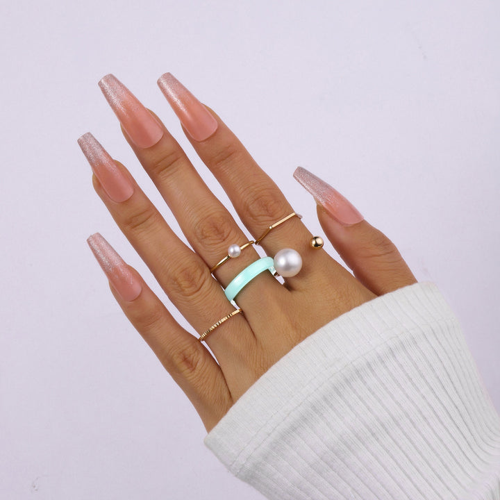 Set Of 5 Groove Rings