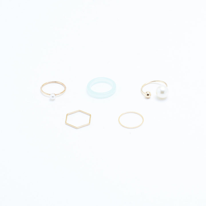 Set Of 5 Groove Rings