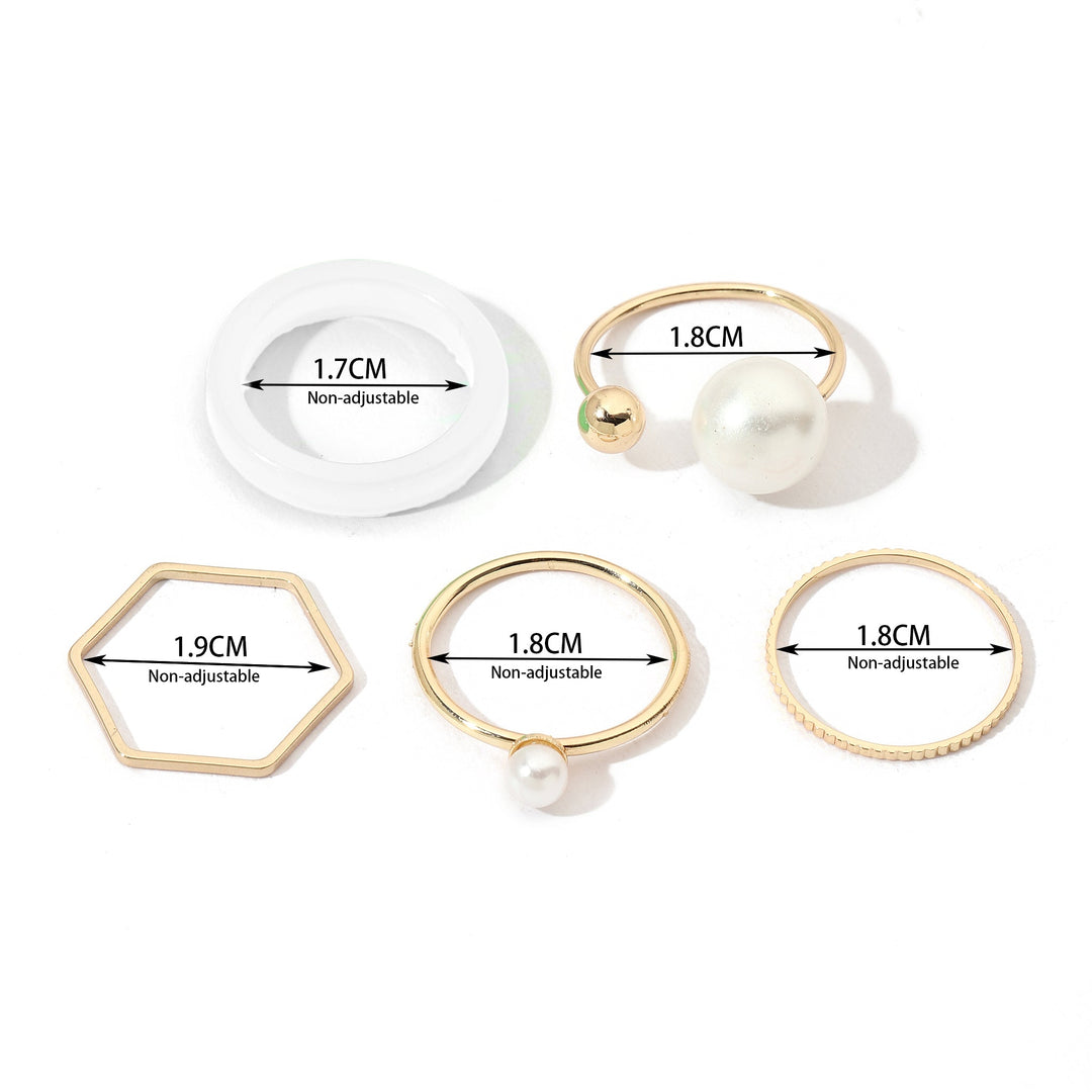 Set Of 5 Heavenly White Gold Rings