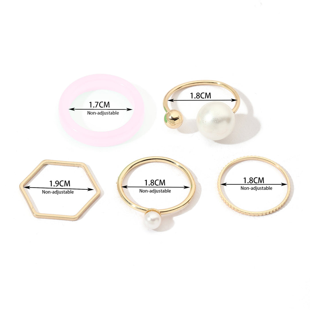 Set Of 5 Jamila Rings