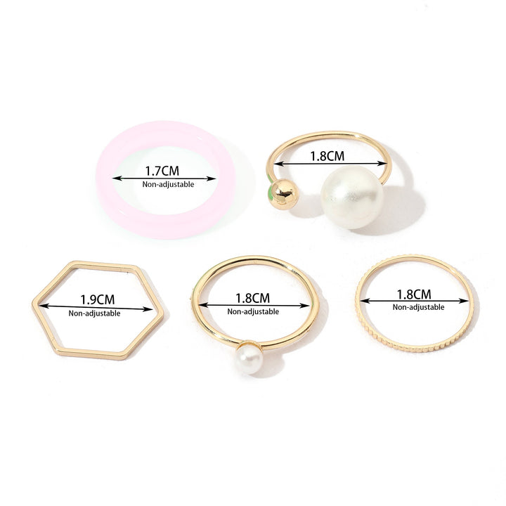 Set Of 5 Jamila Rings