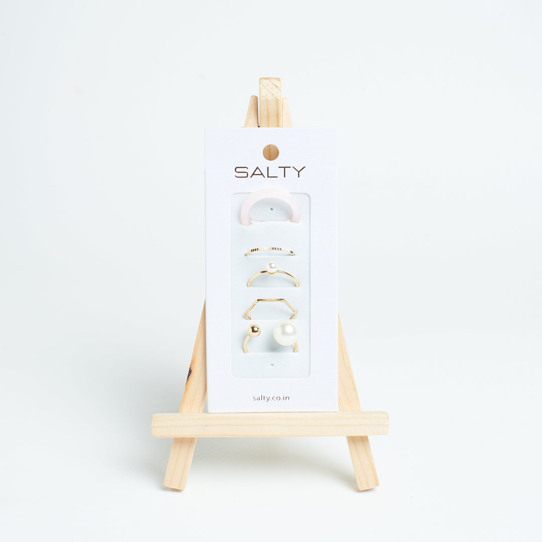 Set Of 5 Jamila Rings