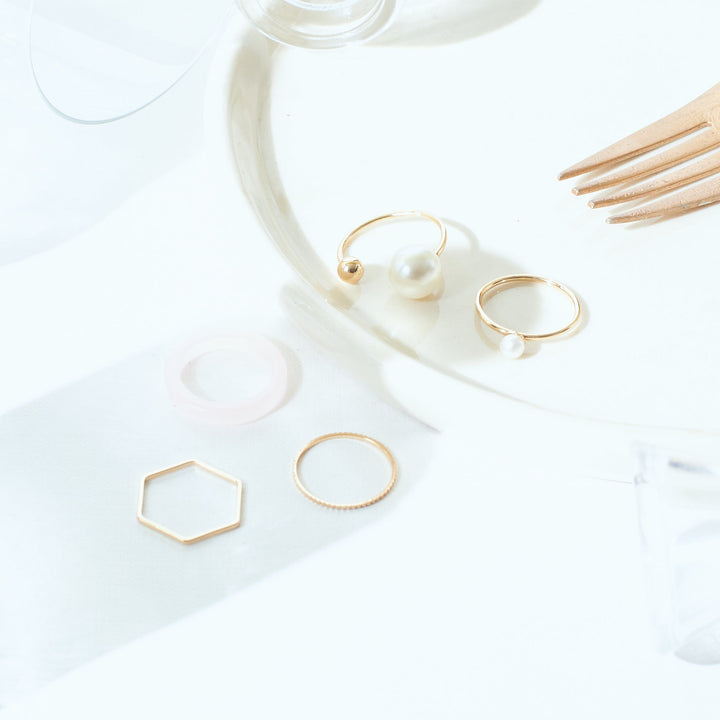Set Of 5 Jamila Rings