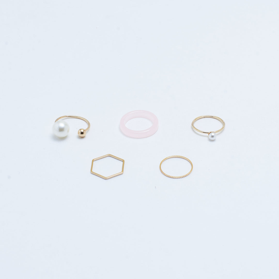 Set Of 5 Jamila Rings