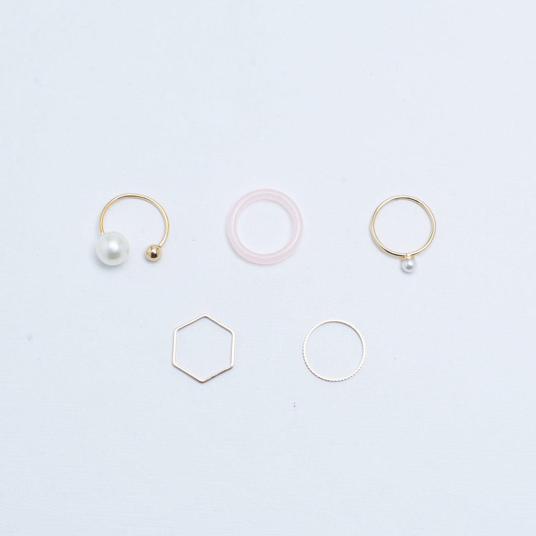 Set Of 5 Jamila Rings