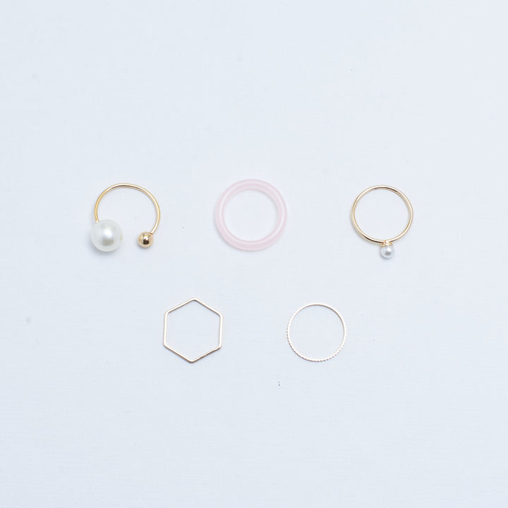 Set Of 5 Jamila Rings