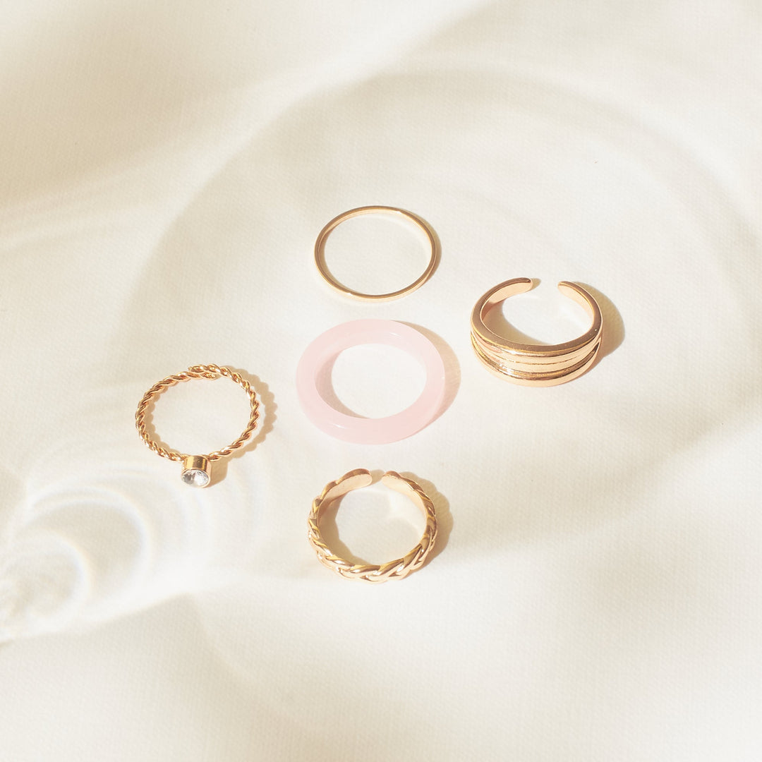 Set Of 5 Livia Rings