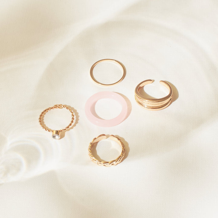 Set Of 5 Livia Rings