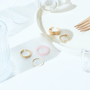Set Of 5 Livia Rings - Salty Accessories