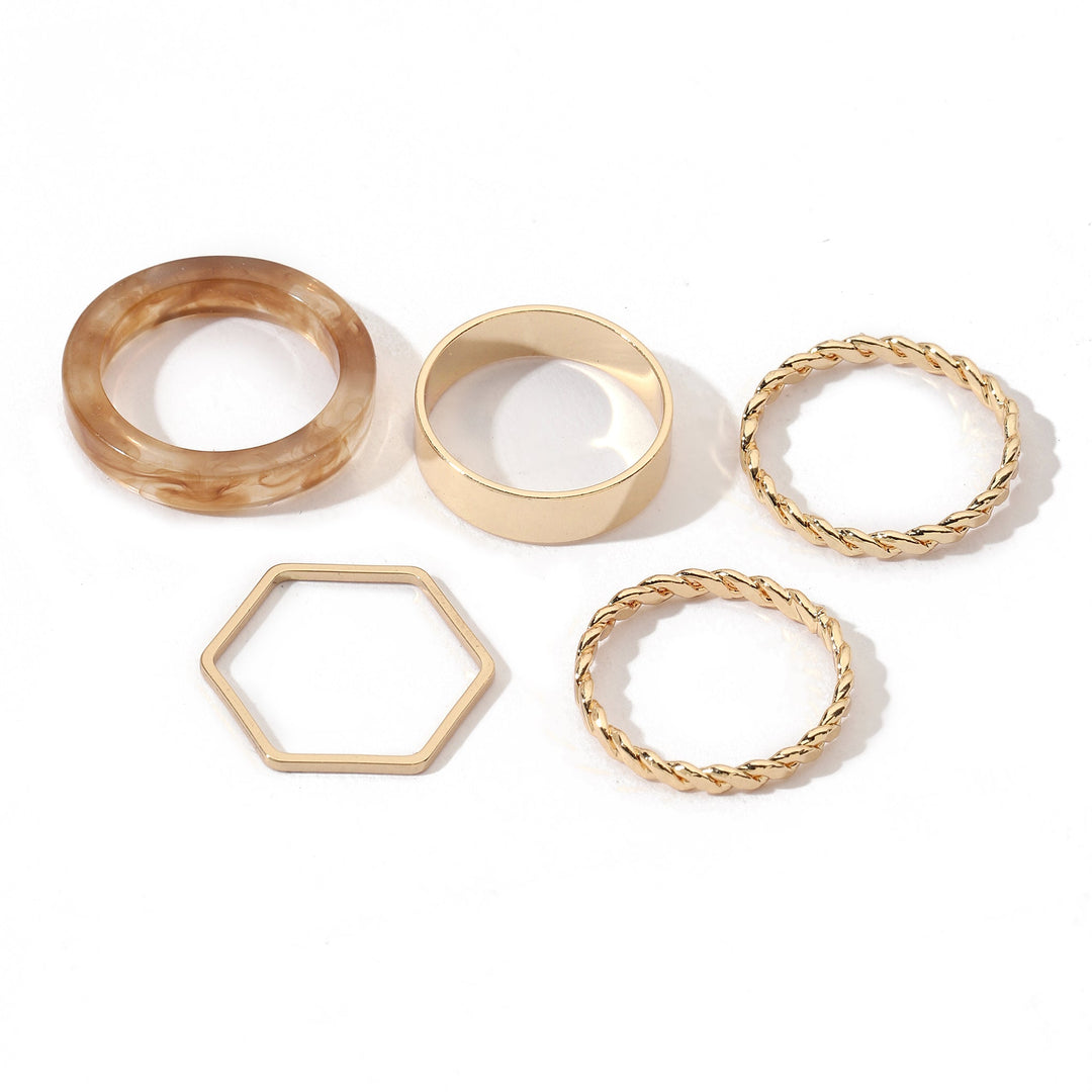 Set Of 5 Lushy Mushy Rings
