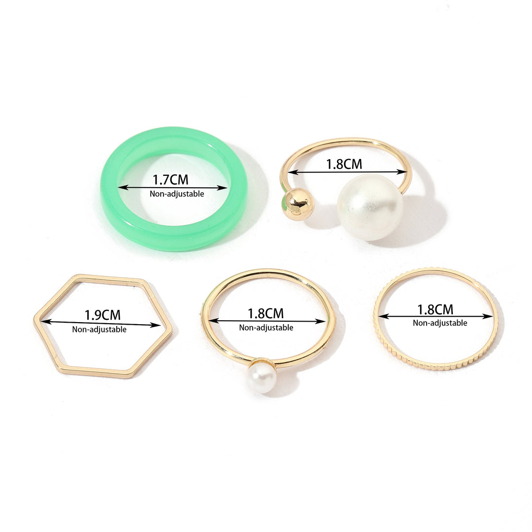 Set Of 5 Modern Maven Rings