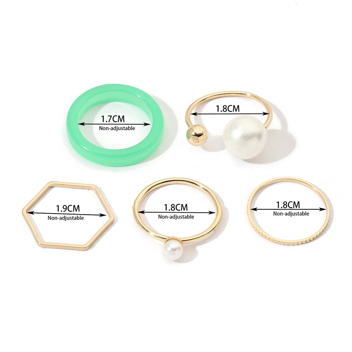 Set Of 5 Modern Maven Rings