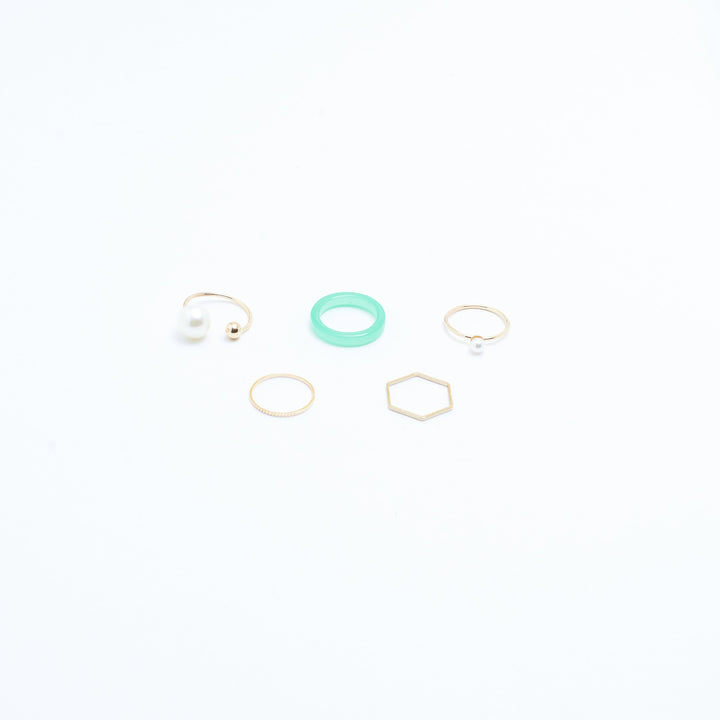Set Of 5 Modern Maven Rings