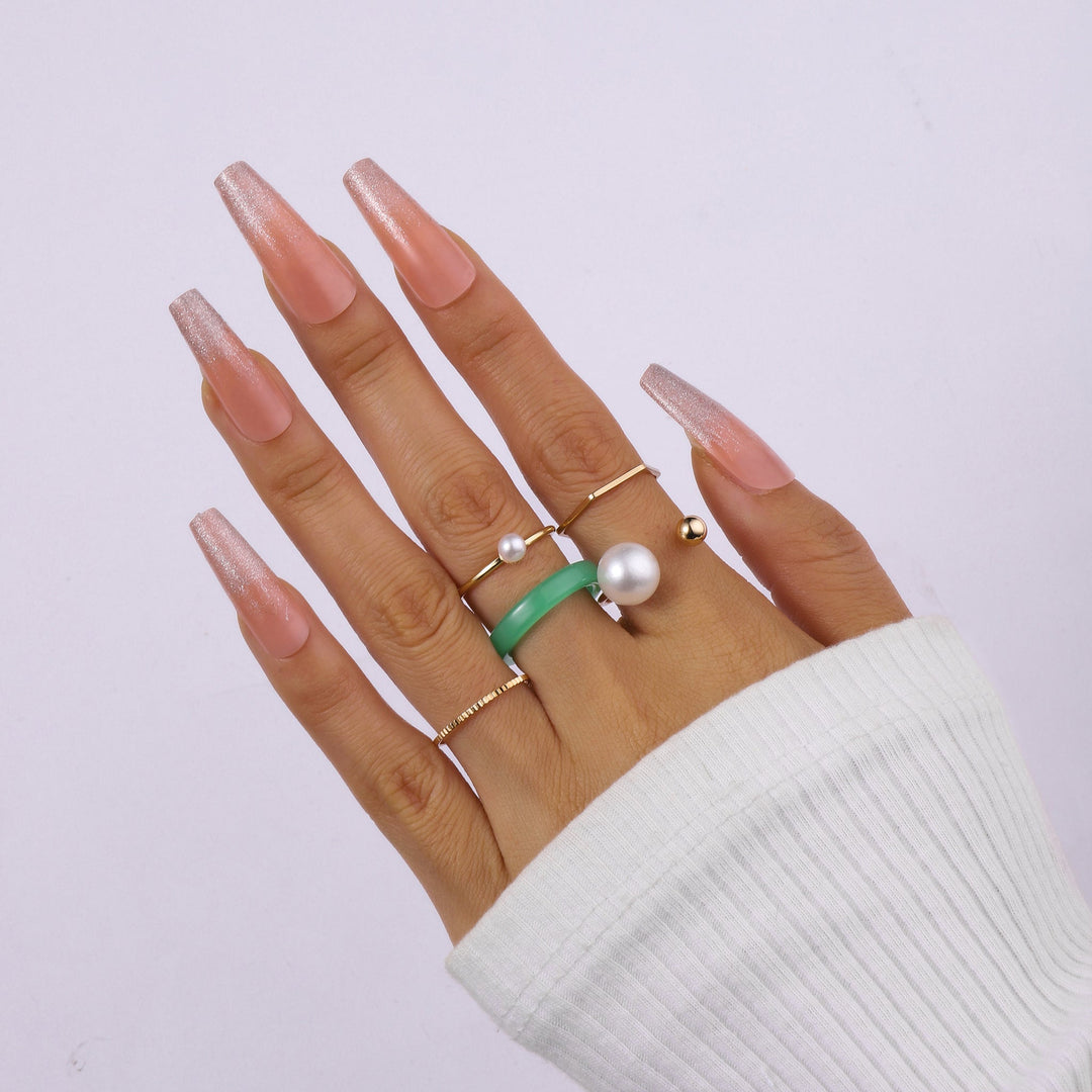 Set Of 5 Modern Maven Rings