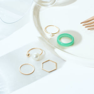 Set Of 5 Modern Maven Rings - Salty Accessories