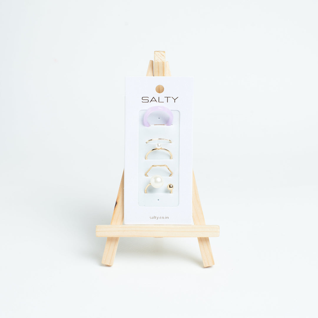 Set Of 5 Morgan Rings - Salty Accessories