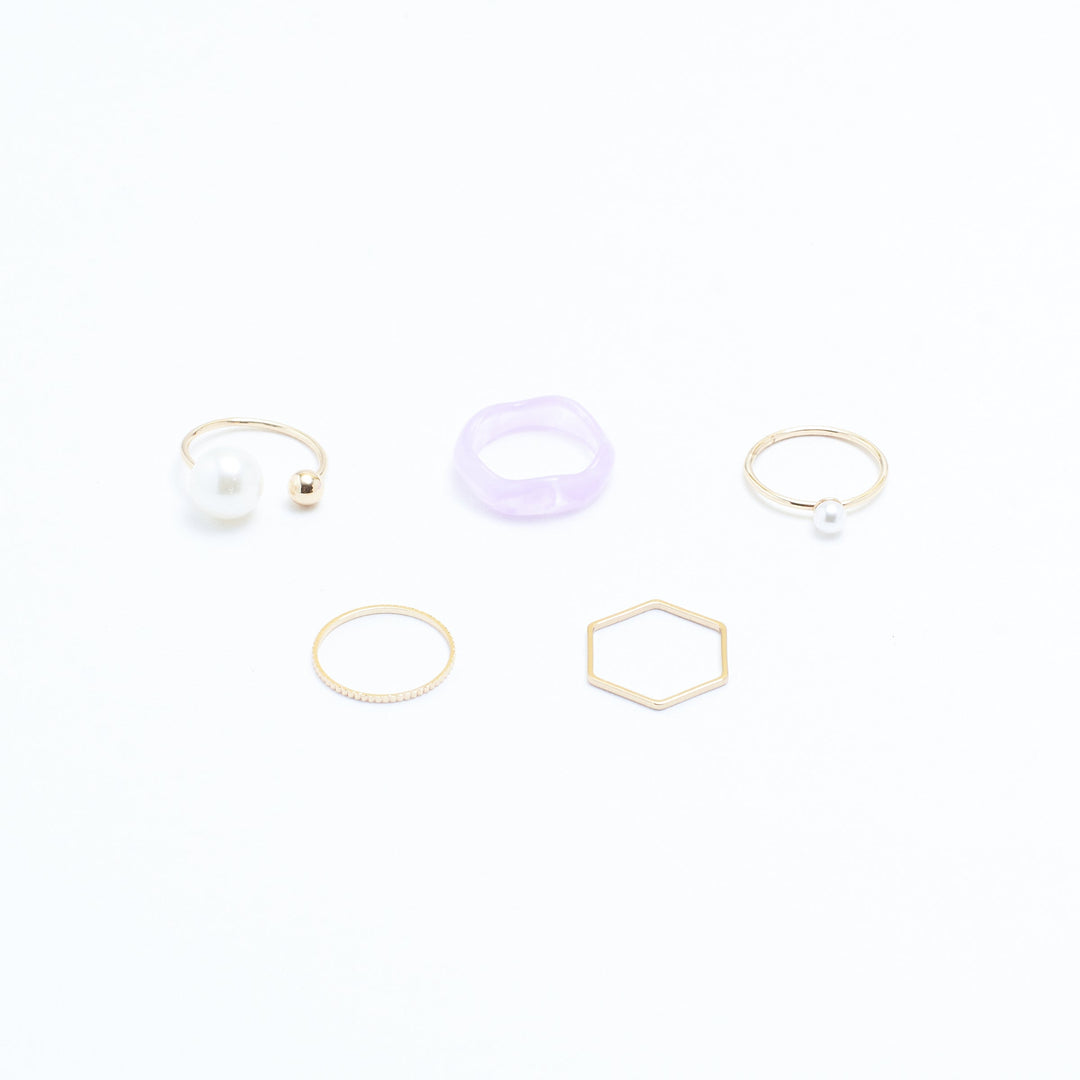 Set Of 5 Morgan Rings - Salty Accessories