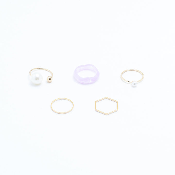 Set Of 5 Morgan Rings - Salty Accessories