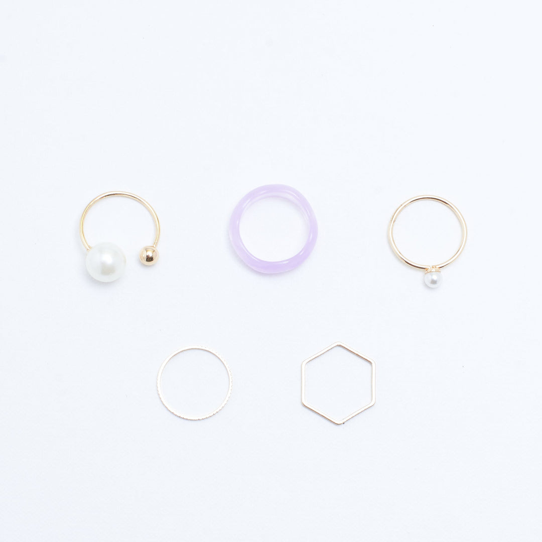 Set Of 5 Morgan Rings - Salty Accessories