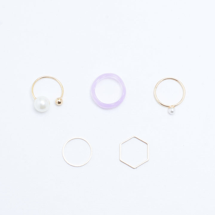 Set Of 5 Morgan Rings - Salty Accessories