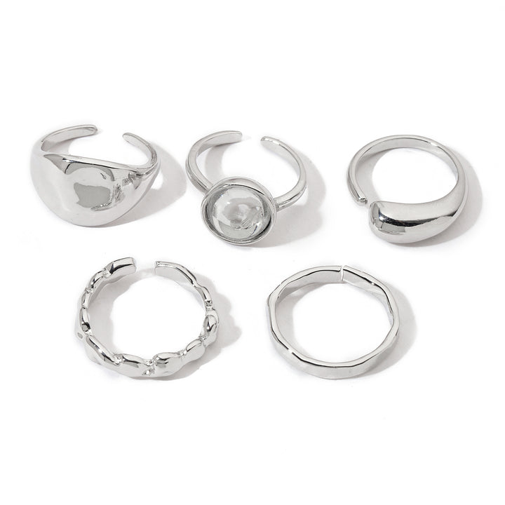 Set Of 5 Silver Sage Rings | Salty