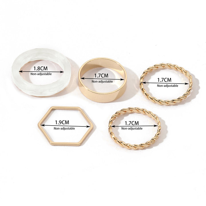 Set Of 5 Utopia Rings