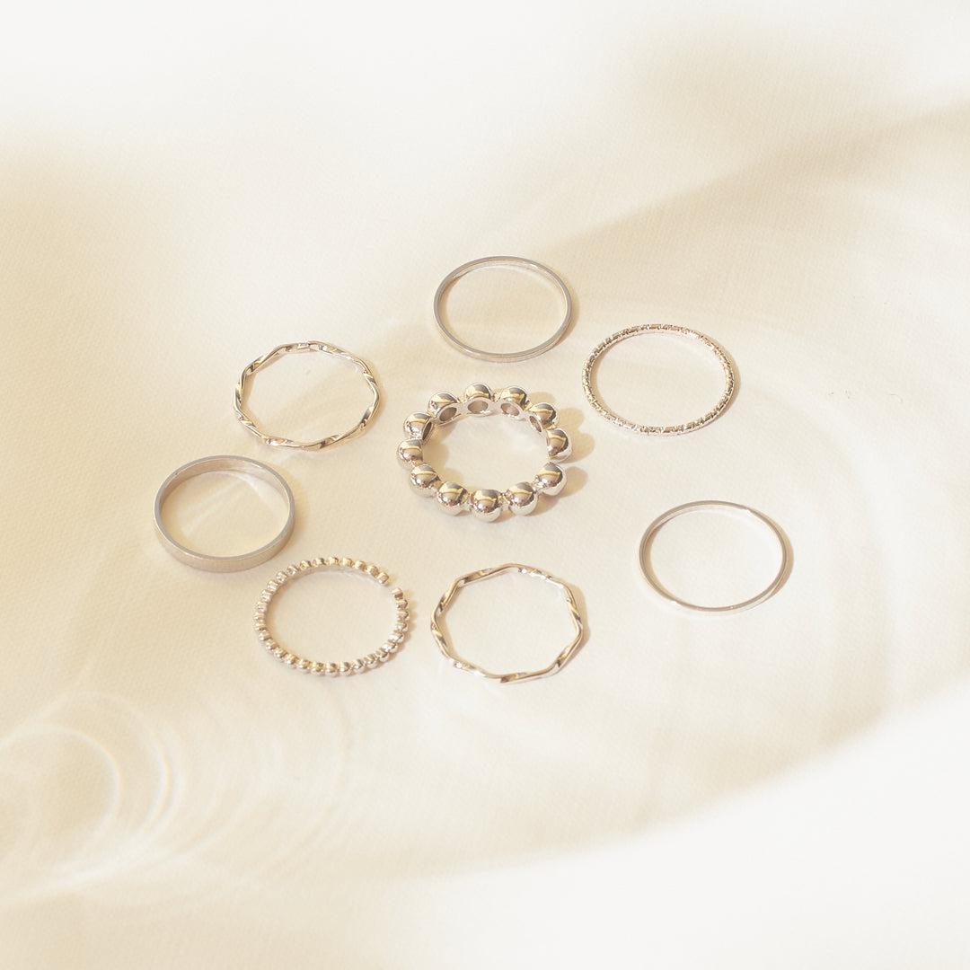 Set Of 8 Nested Whispers Rings | Salty