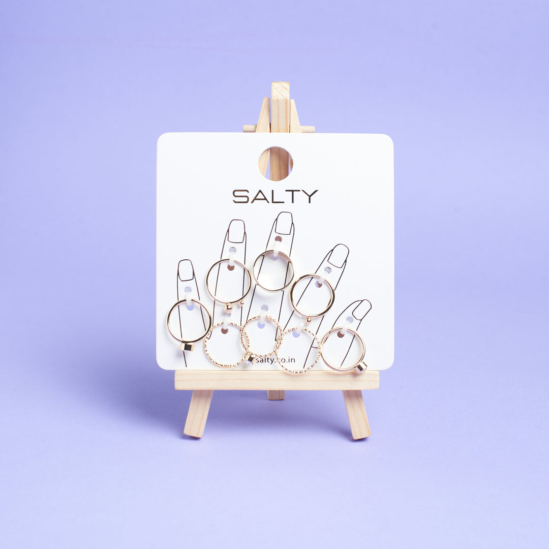 Set Of 8 Tiered Elegance Rings | Salty
