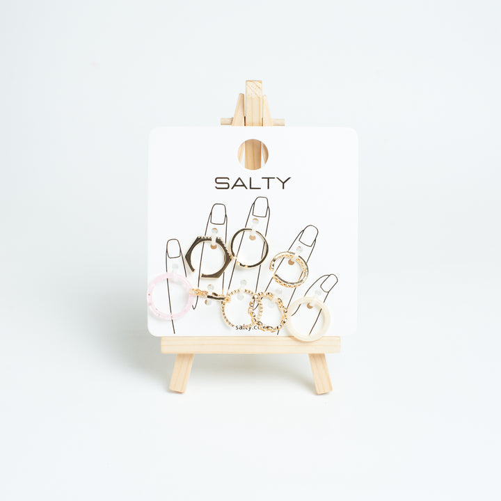 Set Of 8 Urban Chic Rings | Salty