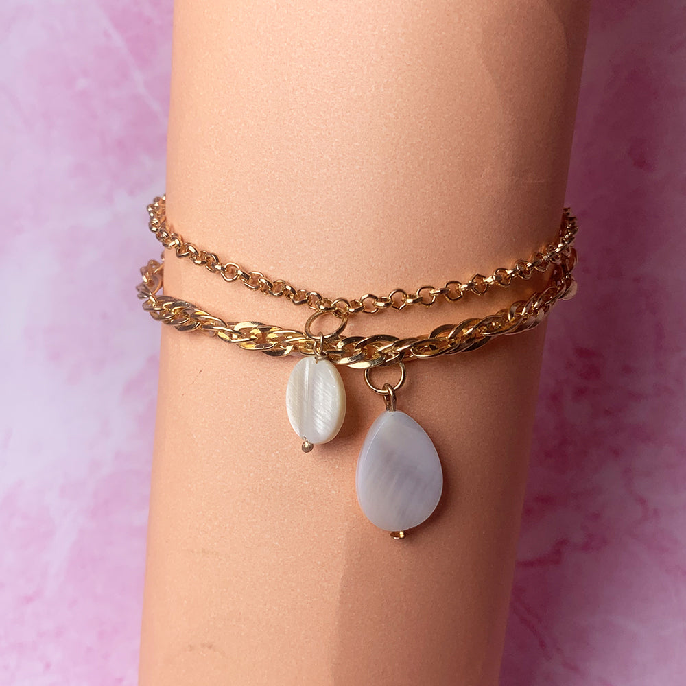 Set of 2 Sun-Kissed Shells Tassel Bracelet - Salty Accessories
