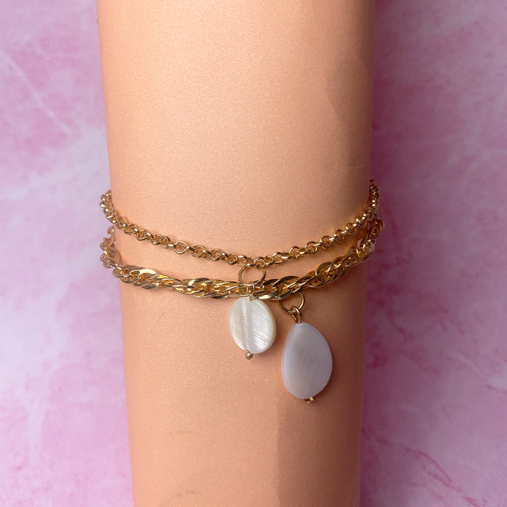 Set of 2 Sun-Kissed Shells Tassel Bracelet - Salty Accessories
