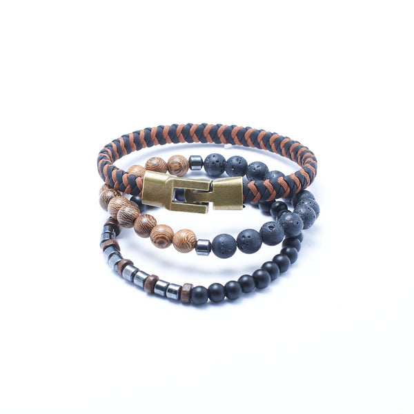 Set of 3 Jacinth Protective Beaded Bracelets