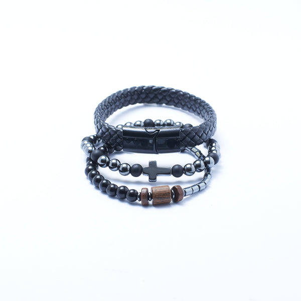 Set of 3 Midnight Mercy Beaded Bracelets
