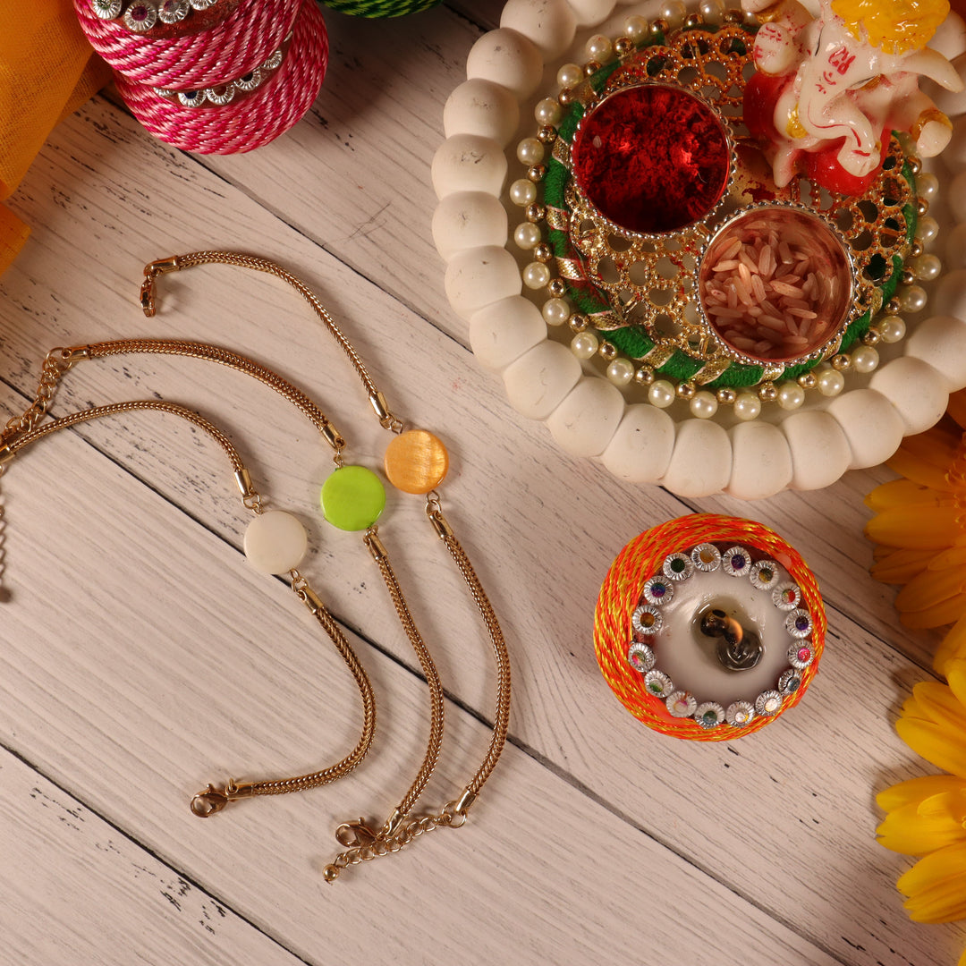 Set of 3 Mis Match Colour Rakhi - Salty Accessories