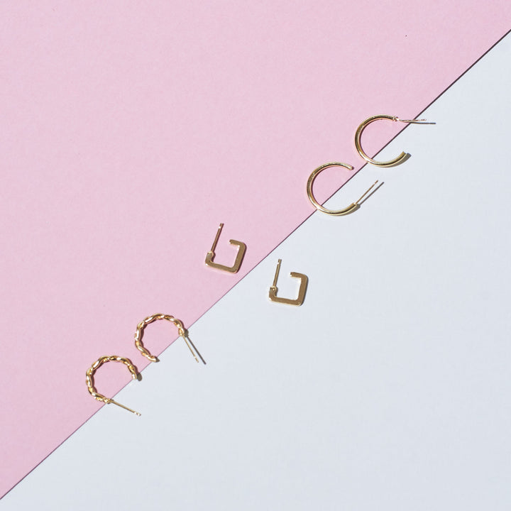 Set of 3 Simplicity Golden Hoops