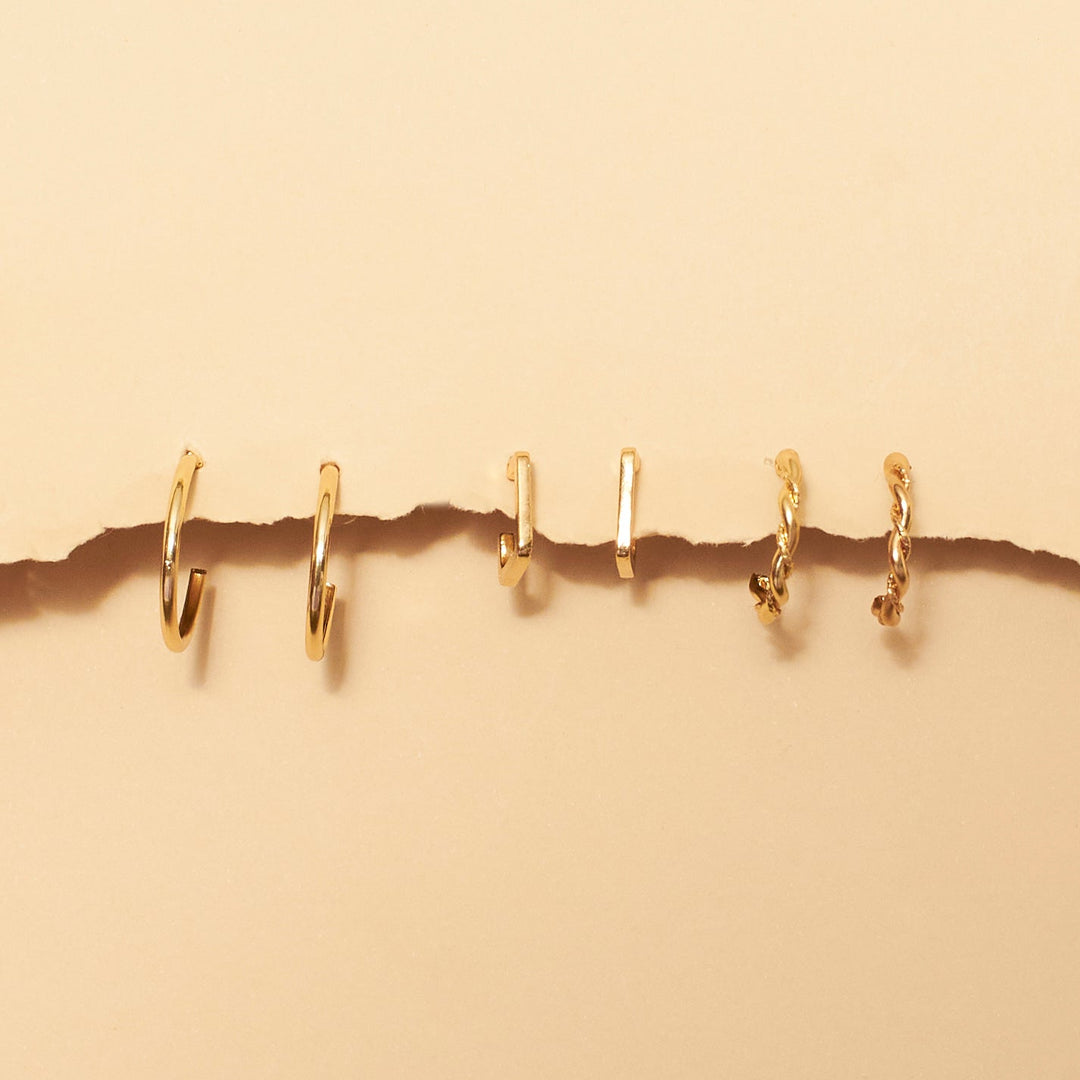 Set of 3 Simplicity Golden Hoops