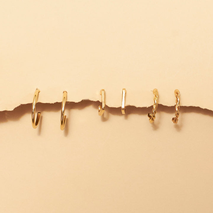 Set of 3 Simplicity Golden Hoops