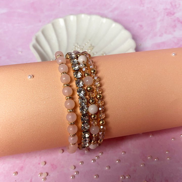 Set of 4 Crystal Harmony Bracelet - Salty Accessories