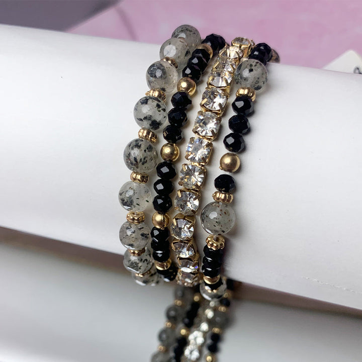 Set of 4 Ebony Manifestation Bracelet - Salty Accessories
