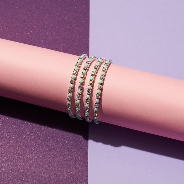Set of 4 Mint Charm Stretchable Band