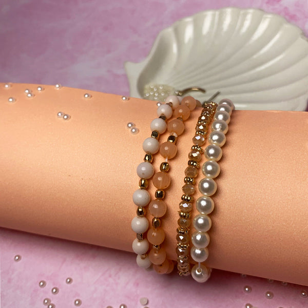 Set of 4 Pretty in Peach Bracelet
