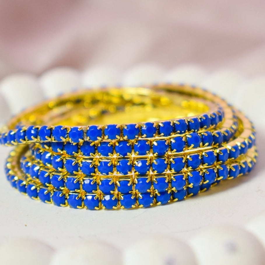 Set of 5 Blue Zircon Stackable Bands - Salty Accessories