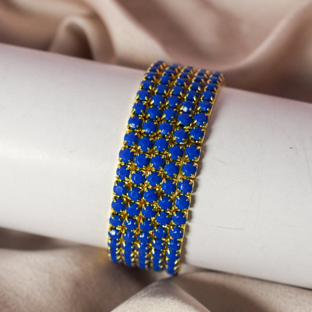 Set of 5 Blue Zircon Stackable Bands - Salty Accessories