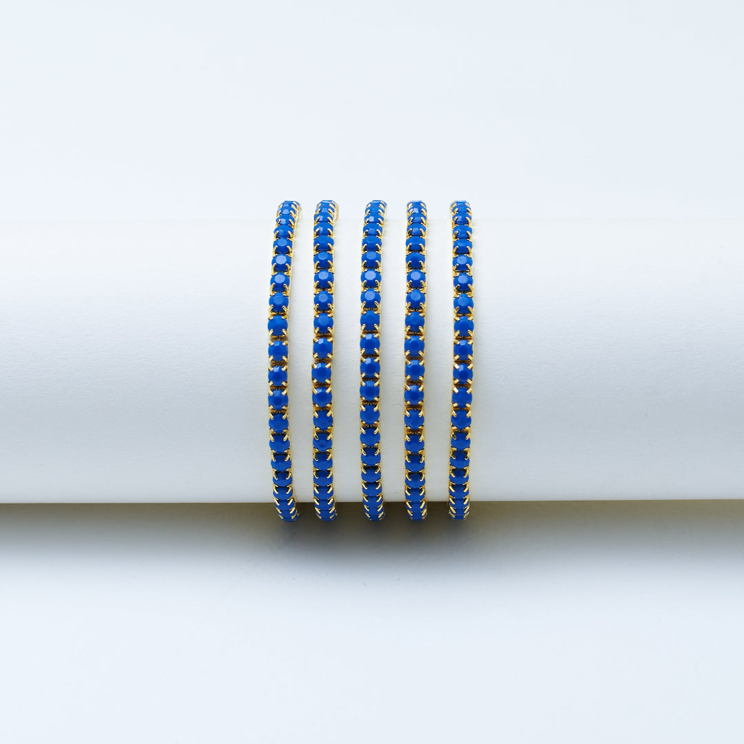 Set of 5 Blue Zircon Stackable Bands - Salty Accessories
