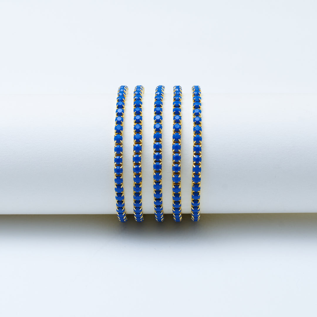 Set of 5 Blue Zircon Stackable Bands Salty